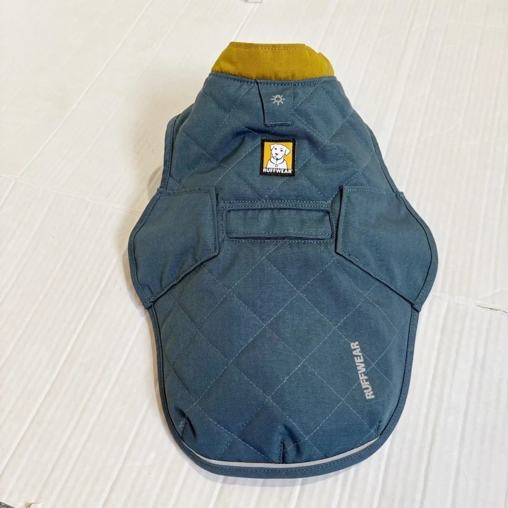 Ruffwear Stumptown Insulated Dog Vest Size XXS Blue And Gold Quilted Harness
